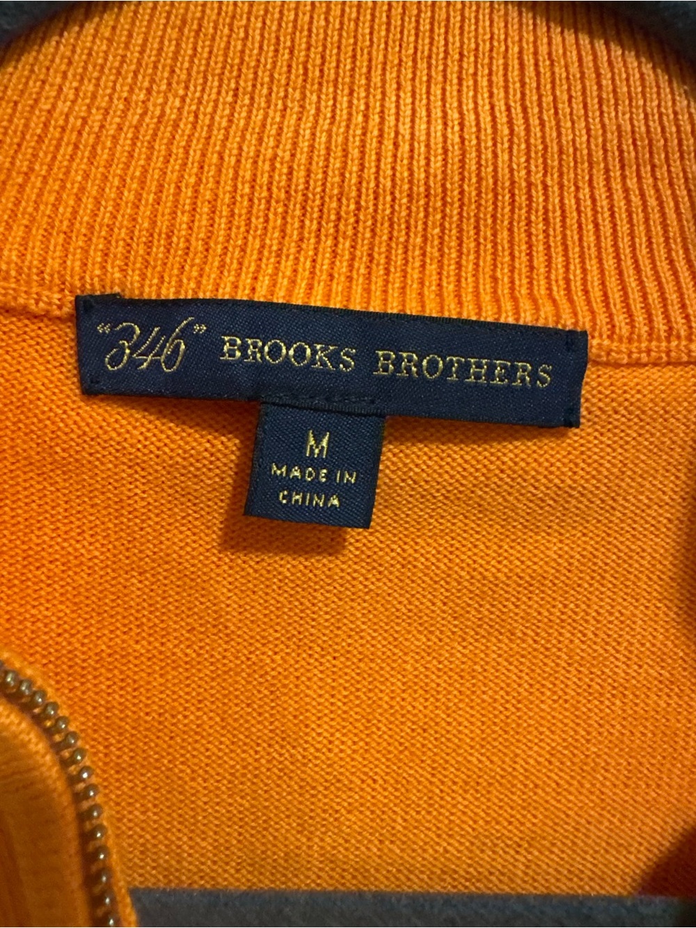 Brooks Brothers Women’s Orange Half-Zip Sweater with Embroidered Logo - Picture 3 of 4